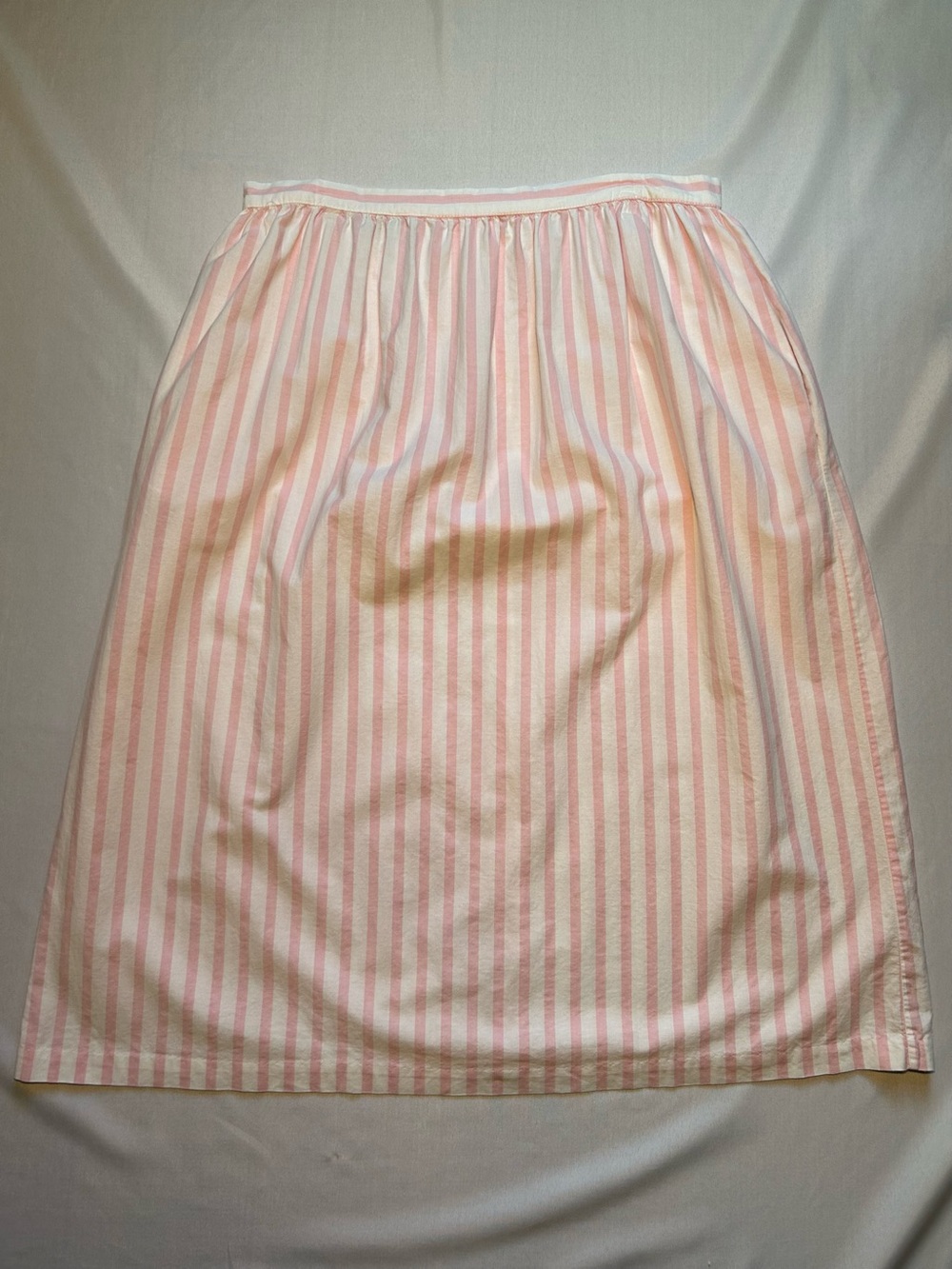 Vintage Pink White Vertical Stripe Skirt 34 W